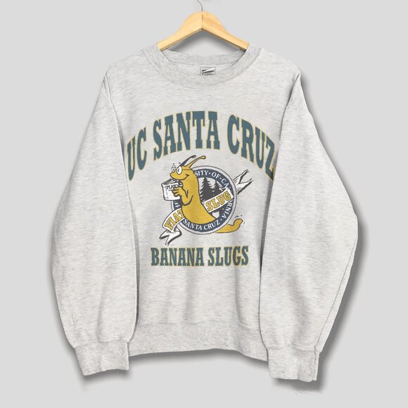 Vintage 90s University of California Sweatshirt, UC Santa Cruz Banana Slugs Tee - Picture 1 of 2